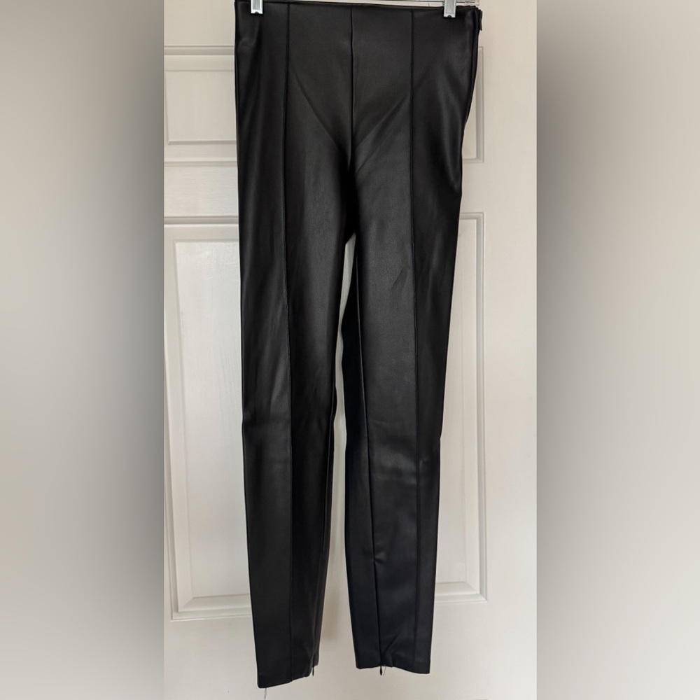 ZARA faux leather side zip pant size M
